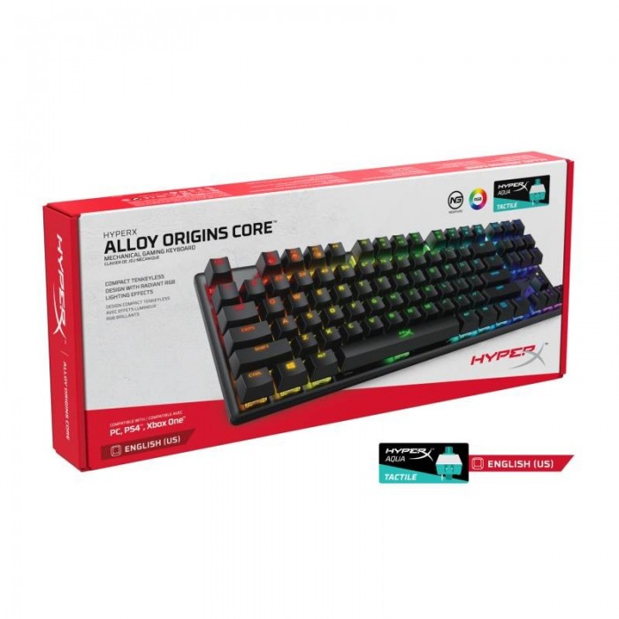 Πληκτρολόγιο HyperX Alloy Origins Core RGB Mechanical HX Blue Switches US Layout HX-KB7BLX-US