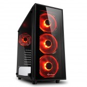 Case Midi Tower Sharkoon TG4 Red