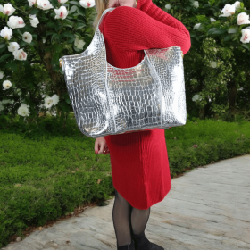 Γυναικεία Τσάντα Ώμου Ασημί 111.257