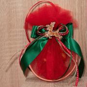 Χειροποίητη μπομπονιέρα Ρούντολφ 6130 κόκκινη