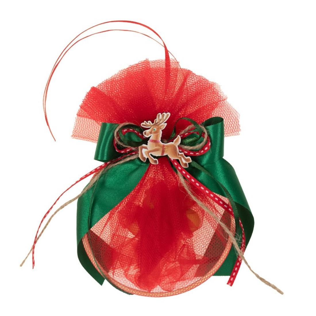 Χειροποίητη μπομπονιέρα Ρούντολφ 6130 κόκκινη