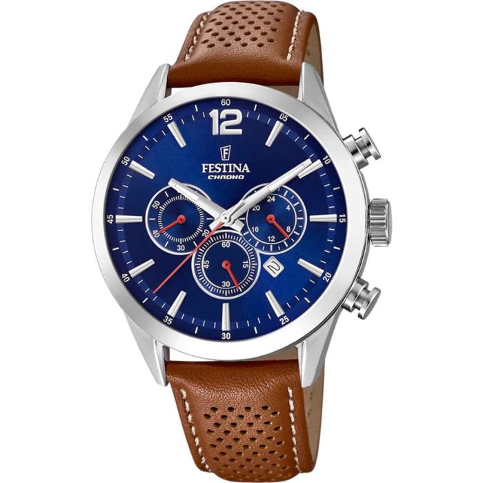 Ανδρικό Ρολόι Festina με Δερμάτινο Λουρί - F20542/3