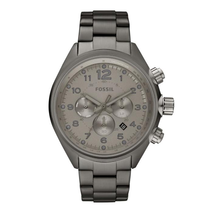 Fossil FB-01 Ανδρικό ,  Flight Smoky Stainless Steel Chronograph - CH2802