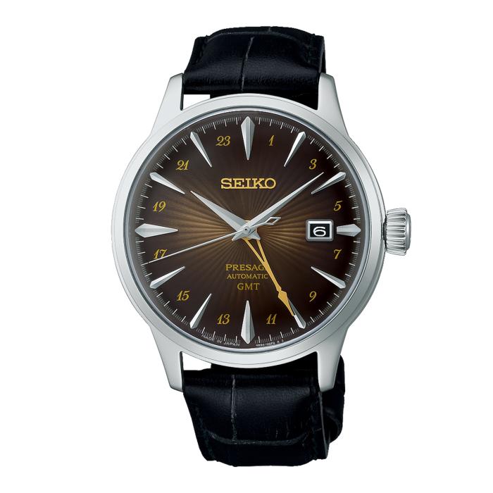 Ανδρικό Ρολόι SEIKO Presage 'Rusty Nail' Cocktail Time GMT Automatic- SSK039J1