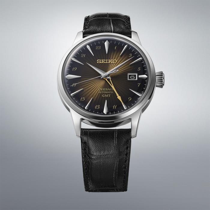 Ανδρικό Ρολόι SEIKO Presage 'Rusty Nail' Cocktail Time GMT Automatic- SSK039J1