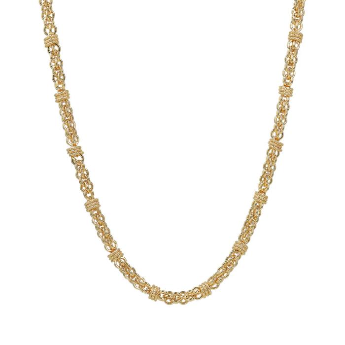 Γυναικείο Κολιέ Etrusca Golden Alloy Intertwining Chain Επίχρυσο - WSET00739.YG