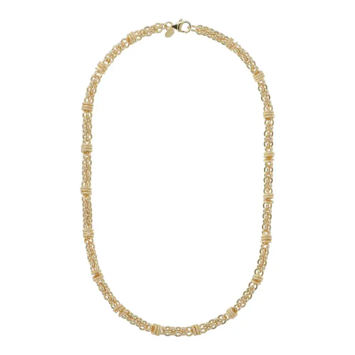 Γυναικείο Κολιέ Etrusca Golden Alloy Intertwining Chain Επίχρυσο - WSET00739.YG