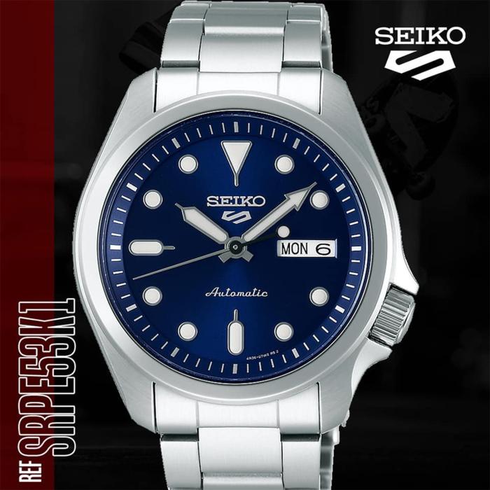 Ανδρικό Ρολόι SEIKO 5 Sports Automatic με Μπλε Καντράν - SRPE53K1F