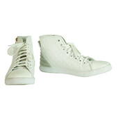 Louis Vuitton Punchy Empreinte Leather High Top Sneakers Ivory off White sz 37,5