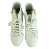 Louis Vuitton Punchy Empreinte Leather High Top Sneakers Ivory off White sz 37,5