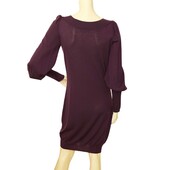 Alexander McQueen Purple 100% Wool Knit  Long Sleeves Knee Length Dress