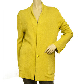 Zadig &amp; Voltaire Deluxe Verone Metallic Yellow Long Cardi Cardigan Jacket size S