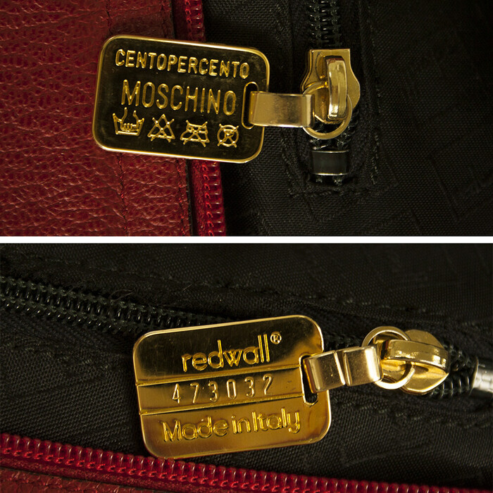 MOSCHINO Redwall 1990s "Art is Love" Vintage Multicolor Handbag Heart Rivets