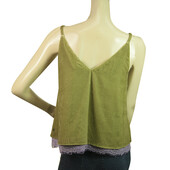 Scotch & Soda Green Velvet Purple Lace Sleeveless Camisole cami Top Size XS