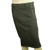 Dolce & Gabbana D&G Gray Black Denim Below Knee Skirt Jeans Sz 42 / 28