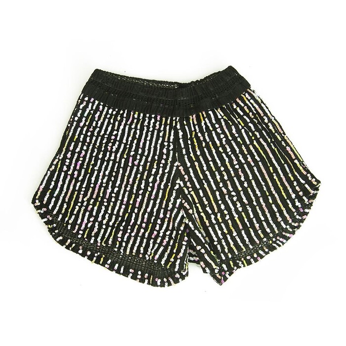 Studio 85 Black with Multicolor Sequins Clubwear Shorts Trousers Pants