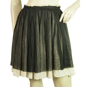 Dolce &amp; Gabbana D&amp;G Black &amp; White Silk Pleated Mini Skirt Size 42