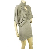 Sass & Bide Light Gray Woolen Mini Dress Sz 40 Eur w. Dolman Sleeves US 4