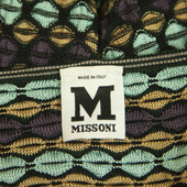M Missoni Black & Multicolor Knitted Long Sleeve Ruffle knee length dress 42 IT