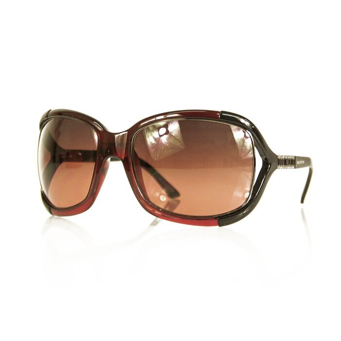 Valentino 5562/S Burgundy Black Rhinestones Oversize Designer Sunglasses