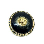 Versace Vintage Medusa Head Shank Button with dark Green color lacquer forming rays