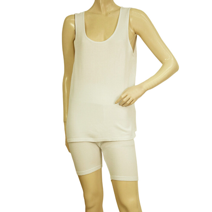 American Vintage White Rib Cotton Tank Top (M) Σορτς Παντελόνι (S) Sport Σετ