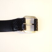 Armani Jeans Black Snakeskin Leather Belt and Silvertone Buckle