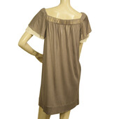 3.1 Phillip Lim Taupe Color Golden Shine Mini Length Cocktail Silk Dress size M