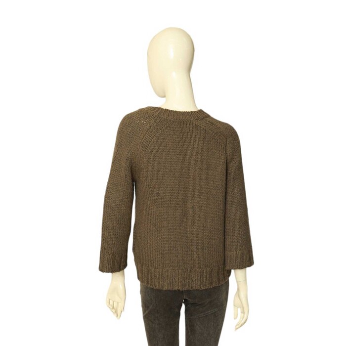 Theyskens' Theory Olive Green Alpaca Merino Wool Blend Knit Sweater Top size P