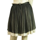 Dolce & Gabbana D&G Black & White Silk Pleated Mini Skirt Size 42