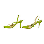 Jimmy Choo Green Crystal Flower Thong Sandals Slim Heel Strappy Shoes 39.5