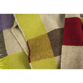 Johnstons Purple Gray Green 100% Merino Fringes Long Wool Scarf Wrap Cache Col