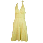 BCBG Max Azria Yellow Halter Neckline Sleeveless Mini Length Dress size 0