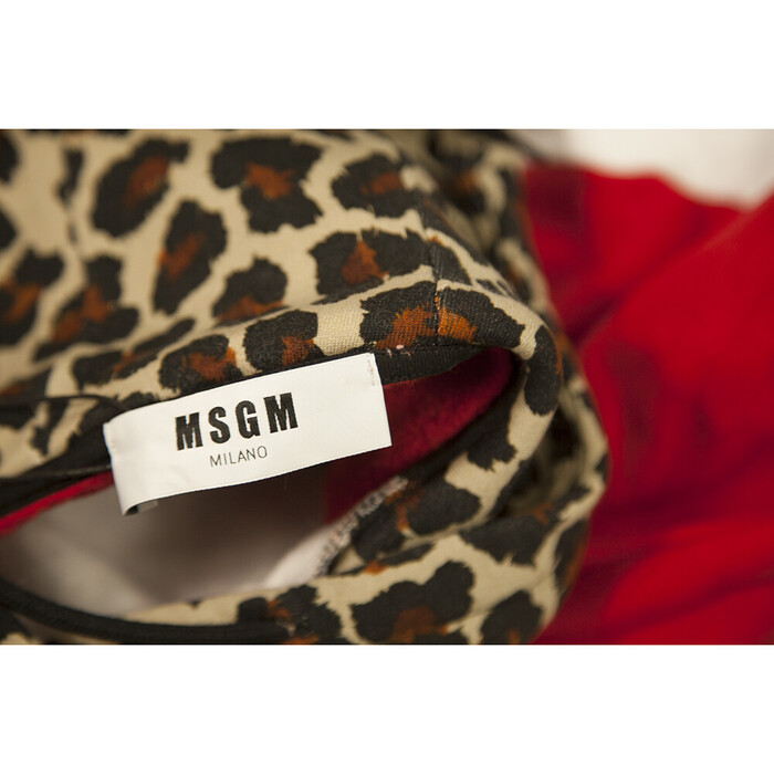 MSGM Animal Leopard Print Hoodie Top Sweat Pants Cotton Lounge Set (S - XS)