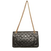 Chanel 2.55 Reissue 225 Double Flap Bag in Black with gold tone hardware small