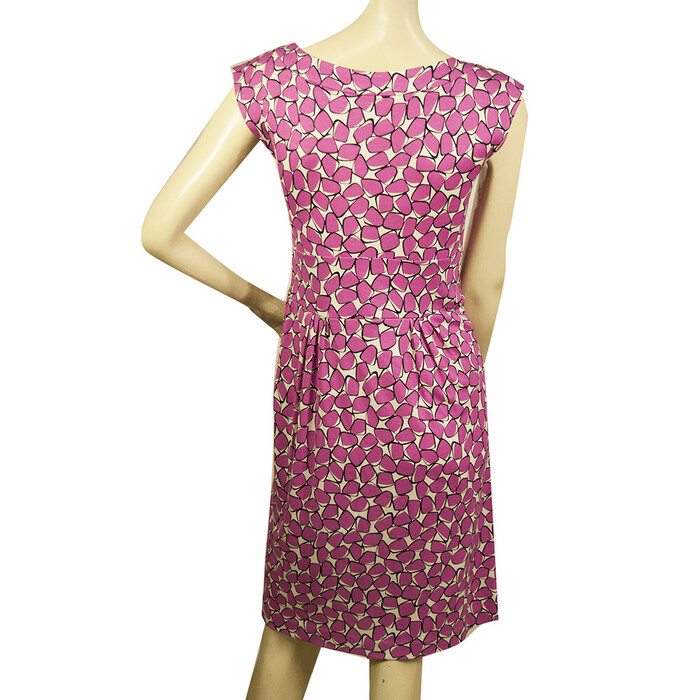 DVF Diane Von Fustenberg Taran Silk Fuchsia White Sleeveless Mini Dress size 4