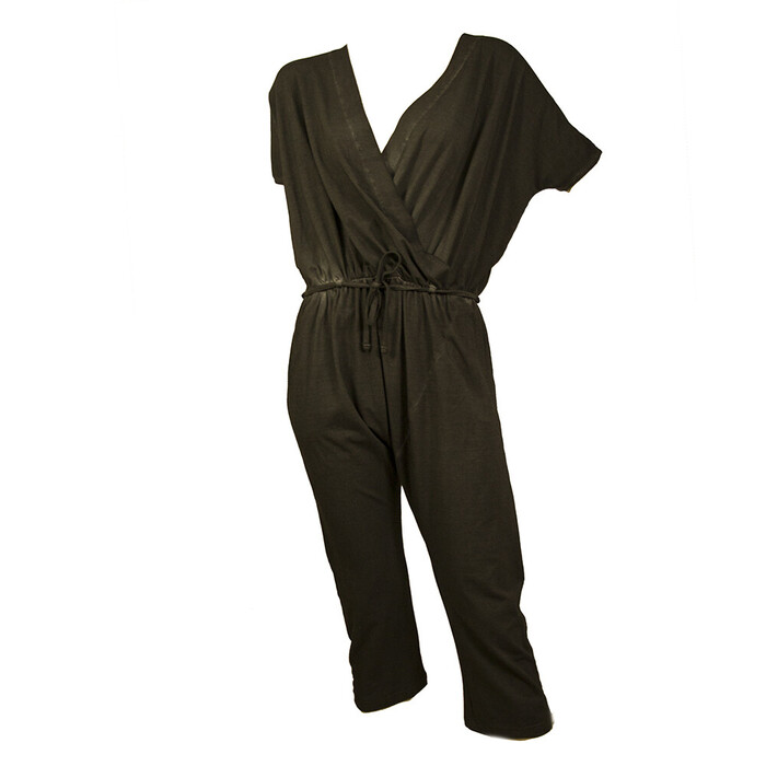 Never Enough Anthracite Gray Short Sleeve Cropped Trousers Overall Jumpsuit