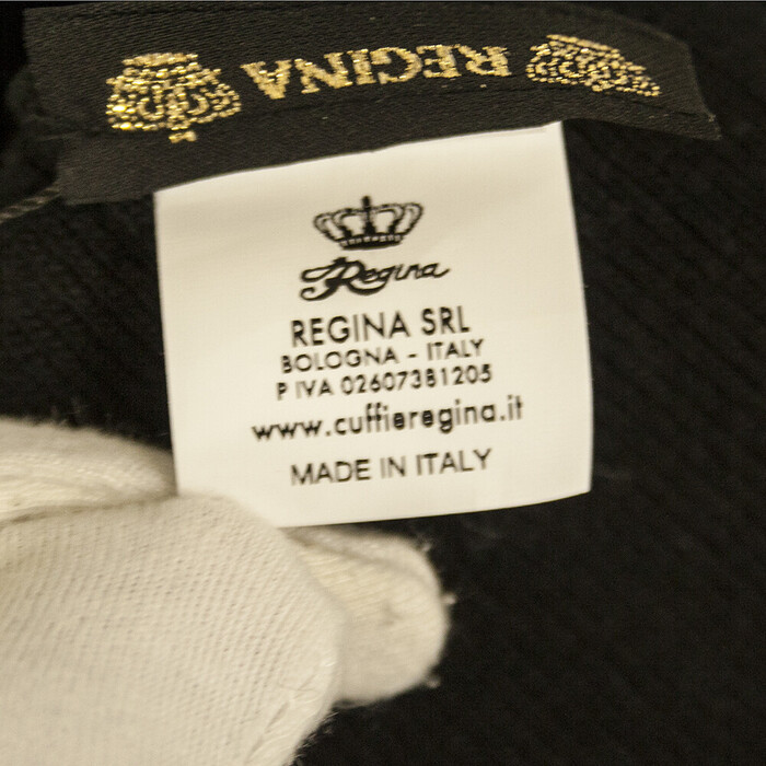 Regina Italy Black Knit Gold Sequins "Rebel" Warm Beanie Winter Hat