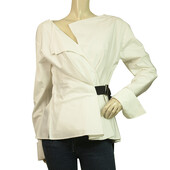 Jil Sander White Wrap Style Lightweight Cotton Summer Jacket size 40