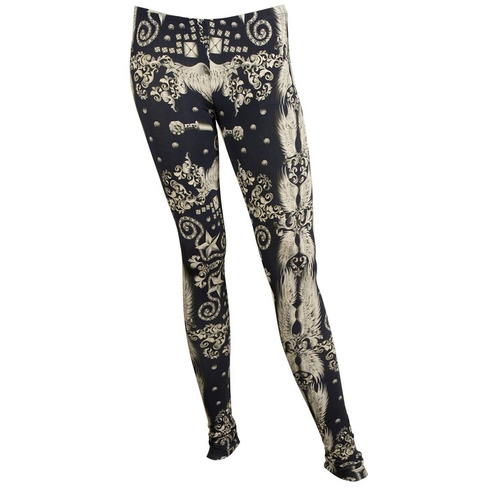 Philipp Plein Leggins Blue & White Ethnic Elastic Viscose trousers pants XS