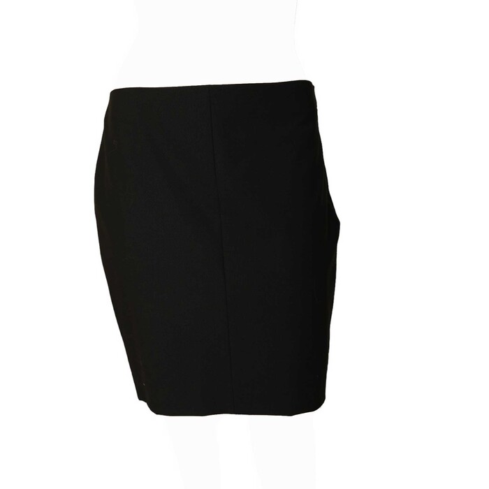 Romeo Gigli Black Pencil Virgin Wool Side Zipper Short Mini Length Skirt Size 42