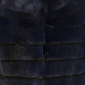 Manzari Velvet Mink & Visone Fur Midnight Blue Modern cut Jacket Coat 42