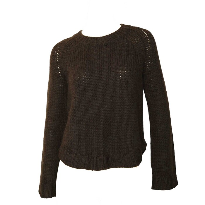 Theyskens' Theory Gray Black Alpaca Merino Wool Blend Knit Sweater Top size S