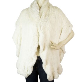 Genuine White Rabbit Fur Wedding Evening Long Scarf Shawl Wrap Warm Etoleο