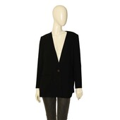 Pinko Women's Black Collarless Jacket Pleated Back Single Button Blazer 40 FR