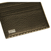 Gianfranco Ferre Black Grained Leather New Unisex Men Card Case Pocket Wallet