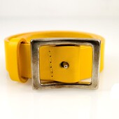 Dsquared 2 yellow leather unisex belt w/square reversed buckle