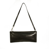 Uterque Black Leather Zip Top Small Handbag Shoulder Bag