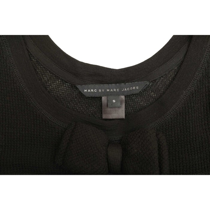 Marc Jacobs Black Bow at the Back Fitted 3/4 Sleeves Sweater Top size S