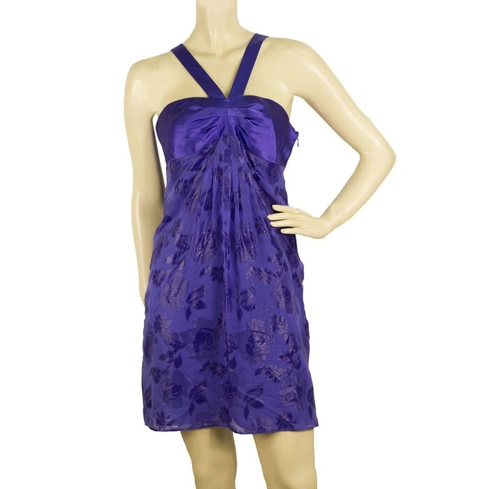 strapless open back dress Dolly Elegant Deep Purple Off Shoulder Swing Collar Short Party Dress-PREETI L / Purple main image 0
